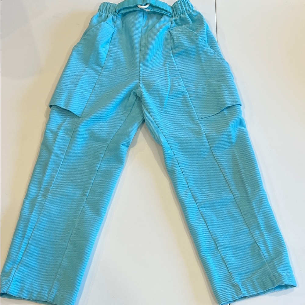 Buster Brown - 5, blue/teal, corduroy pull on pants, vintage‎